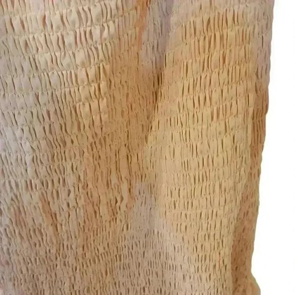 Pretty Little Thing Women's Stone Ivory Chiffon Shirred Body Con Dress NEW - Picture 12 of 16